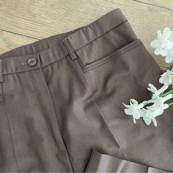 BASLER Womens Brown Straight Leg Virgin Wool Blend Trouser Pants size Large - Picture 3 of 11